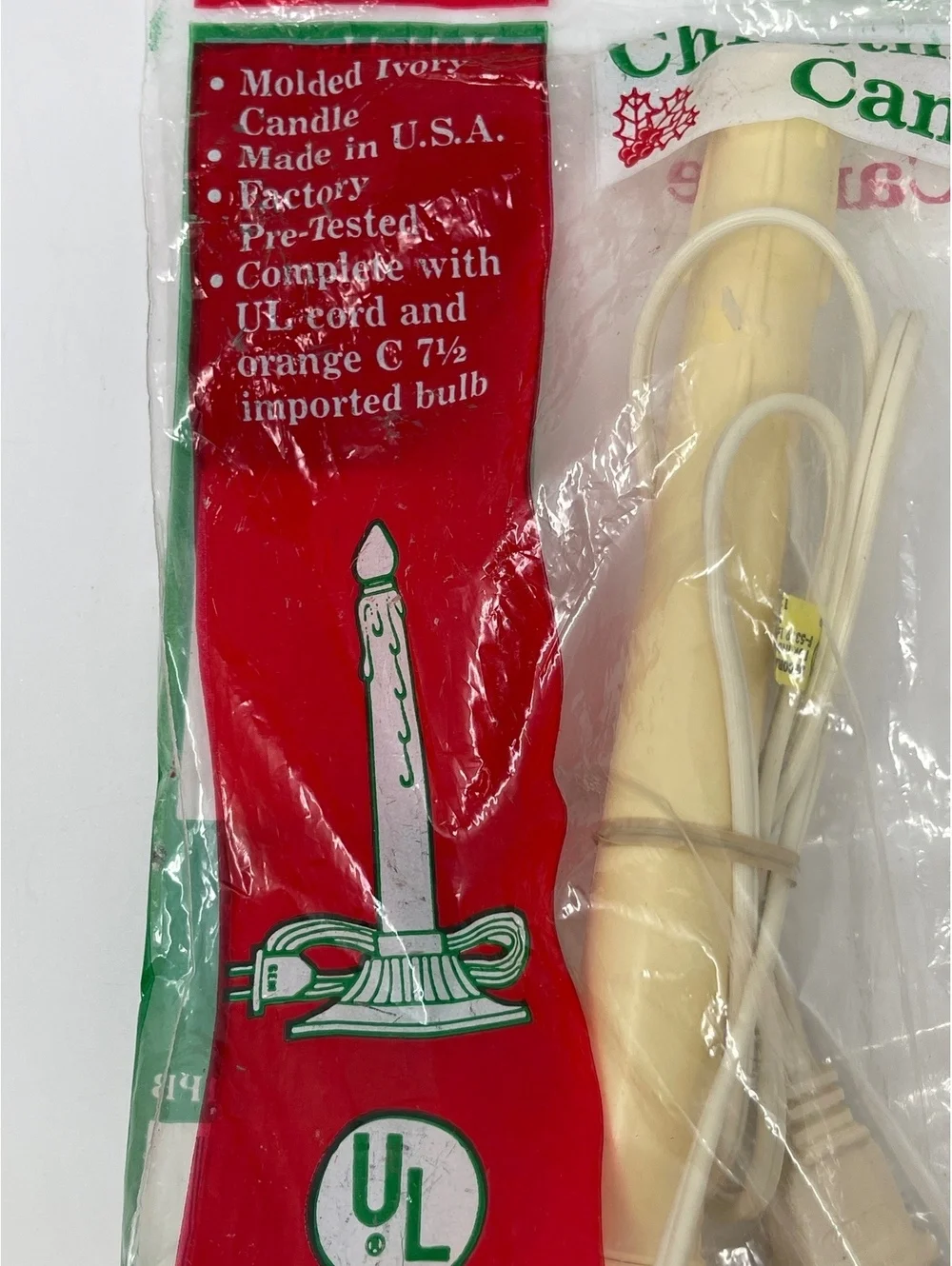 Vintage GEM Electric Christmas Candle Window Light Molded Ivory USA NIP Lot of 2